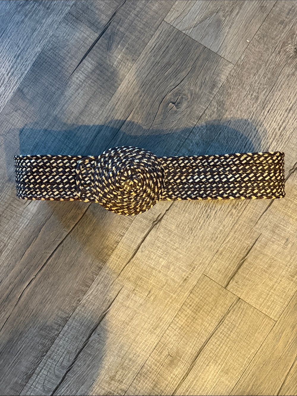 Woven Mexican Belt - Brown & Cream